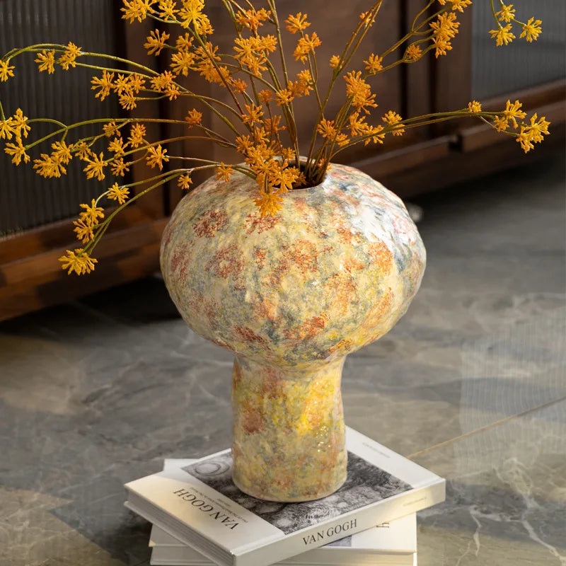 Afralia™ Unique Ceramic Vase Vintage Bottle Flower Arrangement Decoration Home