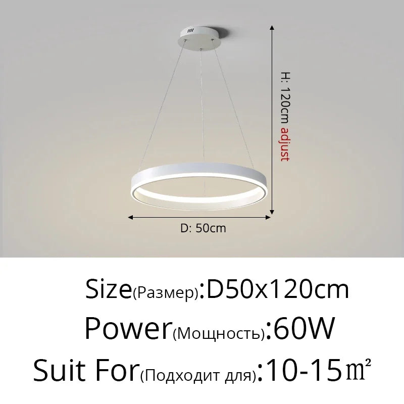 Afralia™ Modern Minimalism LED Pendant Lamp for Bedroom Foyer Kitchen, Dimmable Remote Control