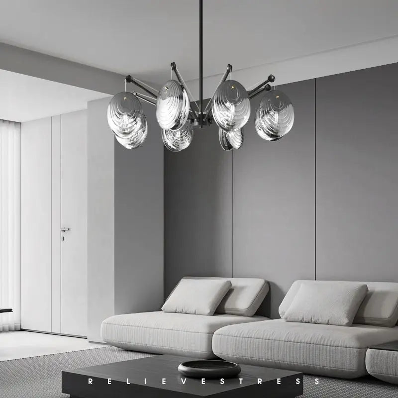 Afralia™ Copper Glass Chandelier: Postmodern Luxury Nordic Pendant Light