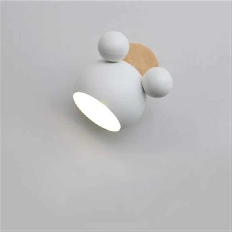 Afralia™ Nordic Mickey Wall Lamp for Bedroom, Study, and Children's Room