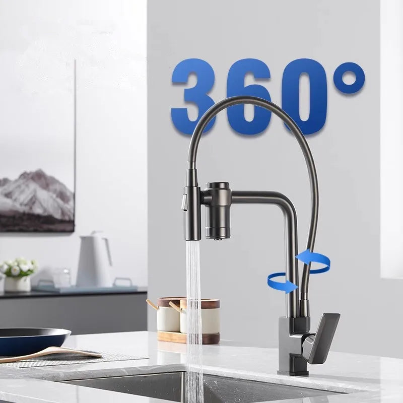 Afralia™ Black Brass 3 Way Kitchen Faucet Deck Mounted Filter Tap Mixer