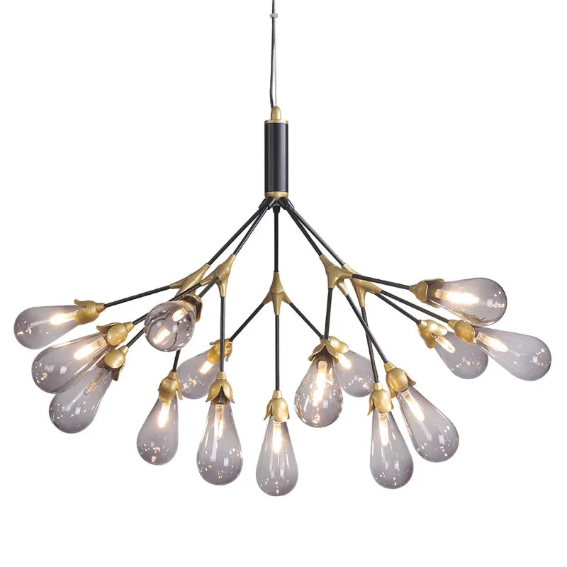 Afralia™ Copper Luxury LED Chandelier - Nordic Glass Fixture for Dining, Bedroom & Home