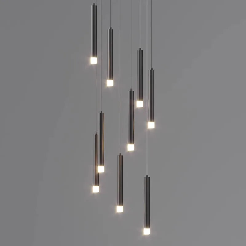 Afralia™ LED Staircase Chandeliers: Modern Pendant Light Lamps for Living Room Decor