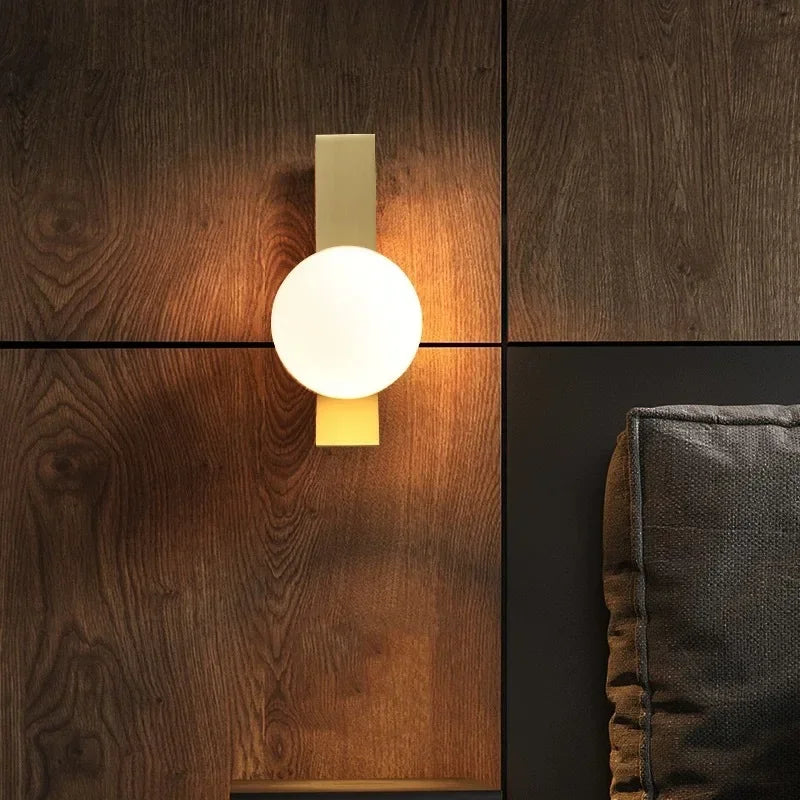 Afralia™ Glass Ball LED Wall Sconce, Elegant Indoors Lighting for Bedroom & Living Room