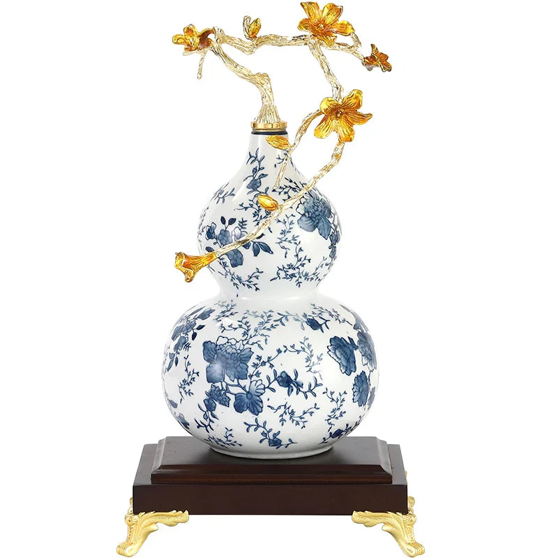 Afralia™ Gourd Ornament Ceramic Handicrafts Home Decor Accessories