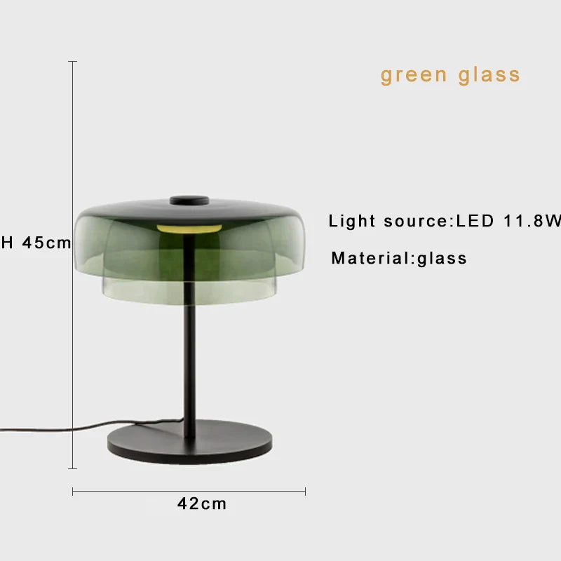 Afralia™ Glass Mushroom Table Lamp Luxury Minimalist Desk Light Nightstand Decor
