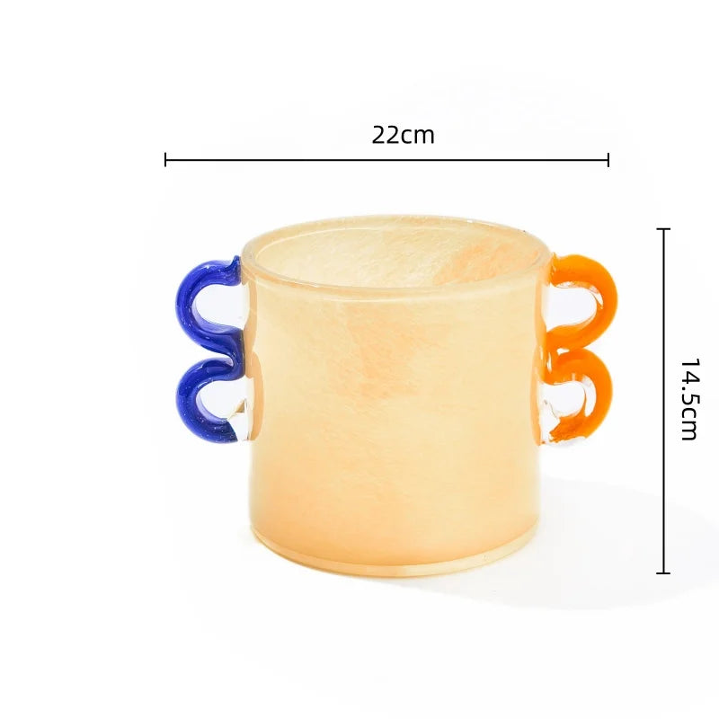 Afralia™ Handcrafted Colorful Glass Vase Straight-tube Hydroponics Terrarium for Home Decoration