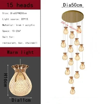 Modern LED Chandelier: Afralia™ Lucky Bag Ceiling Lamps for Home Decor, Living Room, Bedroom