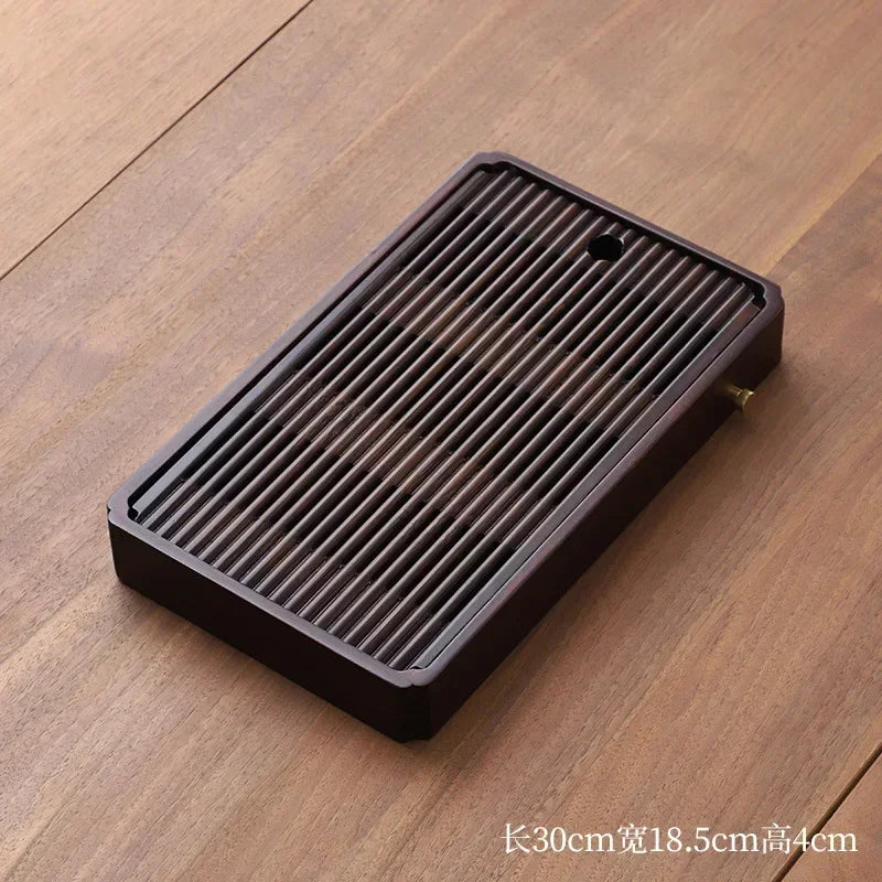 Afralia™ Natural Bamboo Tea Tray Set: Simple Rectangular Tea Board with Water Storage