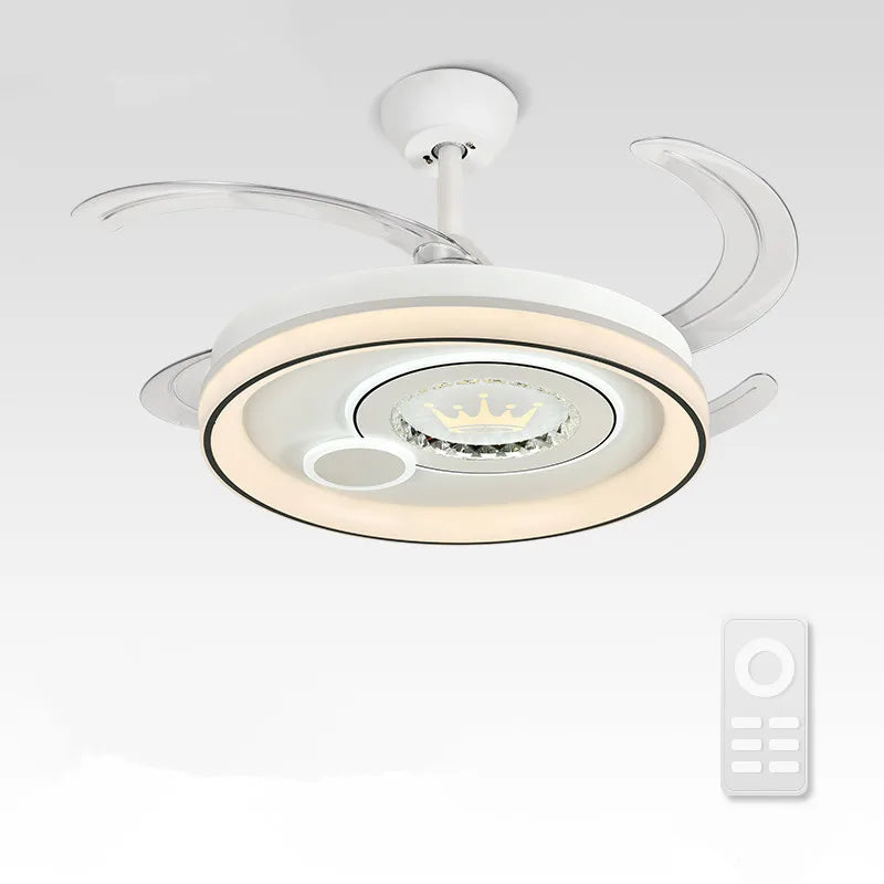 Afralia™ Dimmable Smart Bedroom Ceiling Fan Light with Remote Control