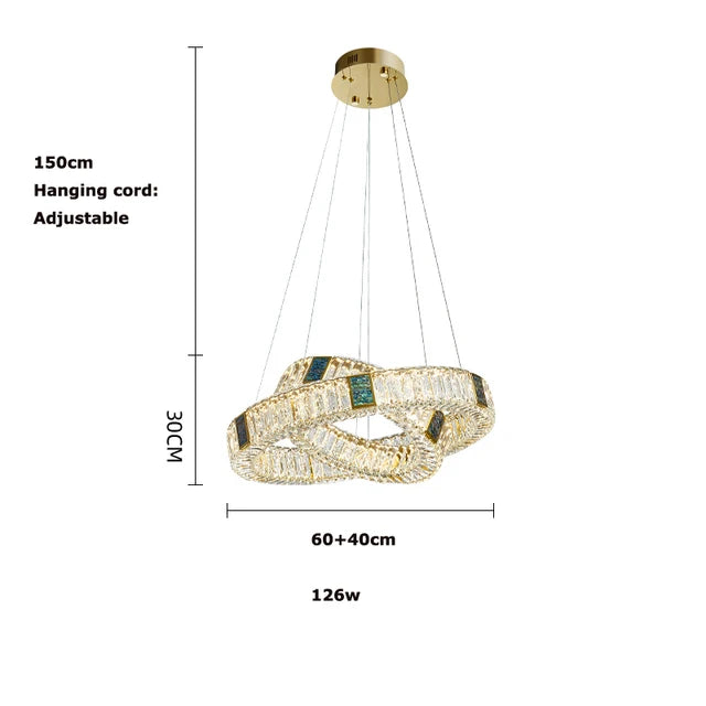 Afralia™ Golden LED Ring Chandelier for Modern Luxury Living and Dining Spaces