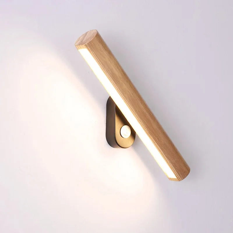 Afralia™ Wood LED Wall Lamp Modern Adjustable Indoor Wall Light Switch Living Room Bedside