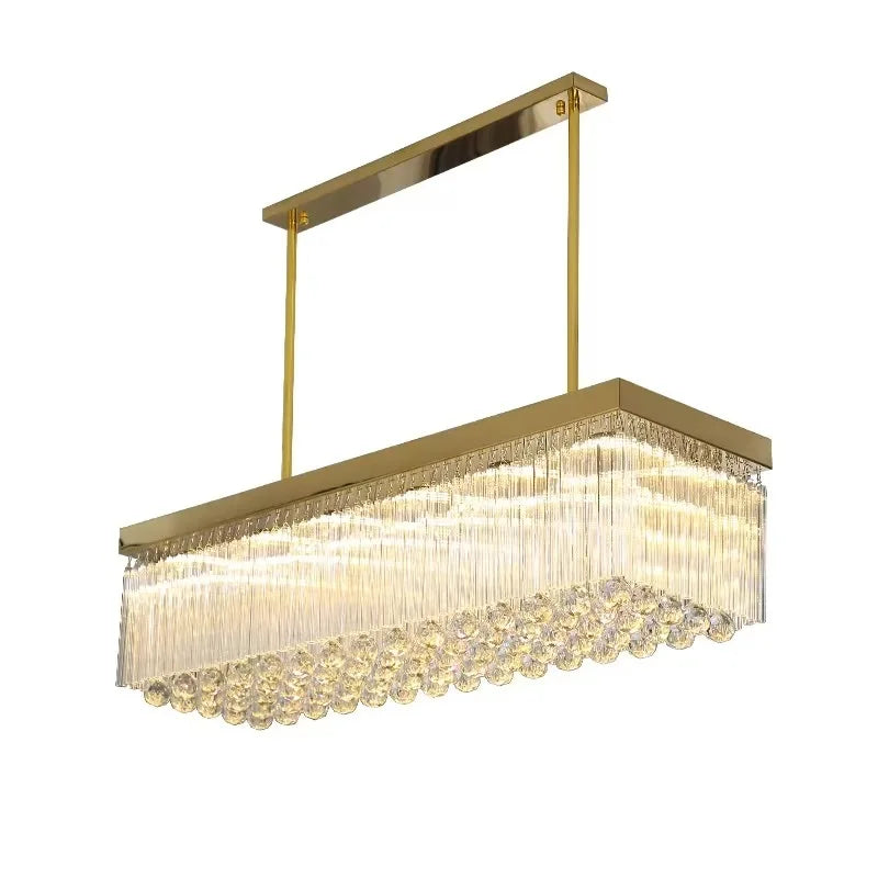 Afralia™ Luxe K9 Crystal Dining Room Pendant Light - Elegant & Atmospheric Crystal Ceiling Pendant
