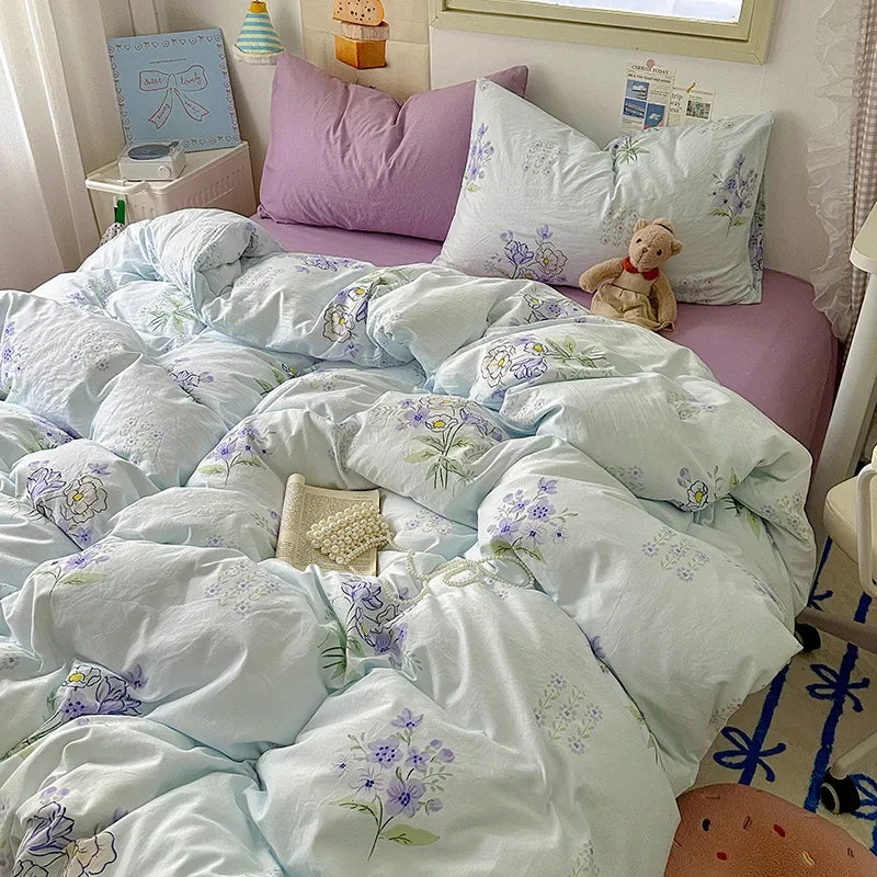 Afralia™ Cartoon Pattern Cotton Fitted Sheet Set – Soft & Cozy Bedding for Adults & Kids