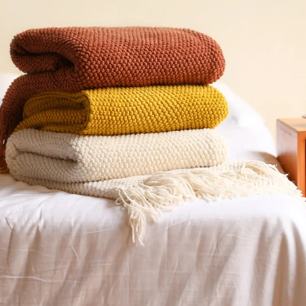 Afralia™ Knitted Pineapple Grid Throw Blanket - Nordic Sofa Blanket fo