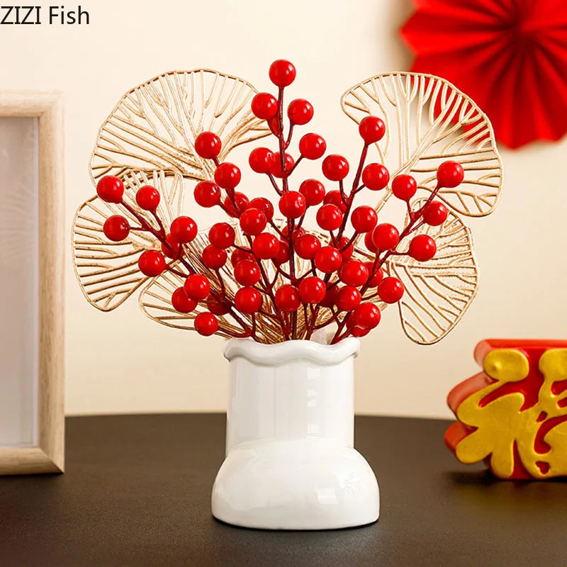 Afralia™ Snow Boots Ceramic Vase for Modern Home Decor & Flowers Arrangement