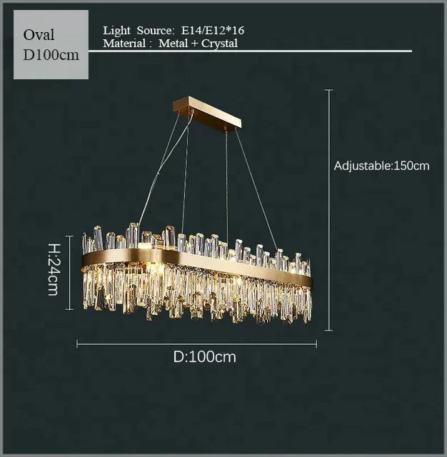 Afralia™ Crystal LED Chandelier for Luxurious Living & Dining Spaces