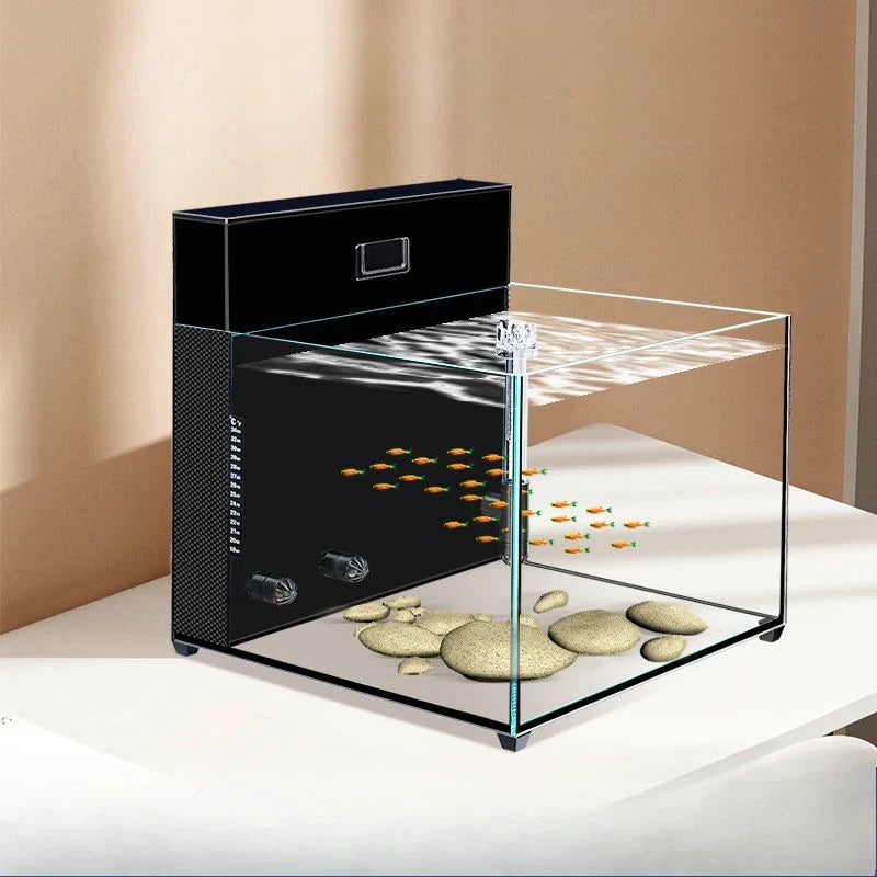 Afralia™ Ultra White Glass Goldfish Tank with Triple Water Purification System