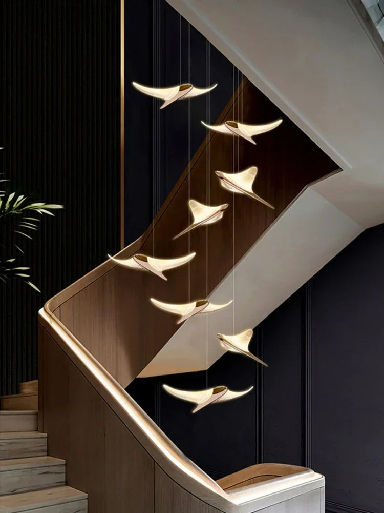 Afralia™ Dolphin Pendant Chandelier: Luxe Staircase & Lobby Décor for Hotel, Mall & Home