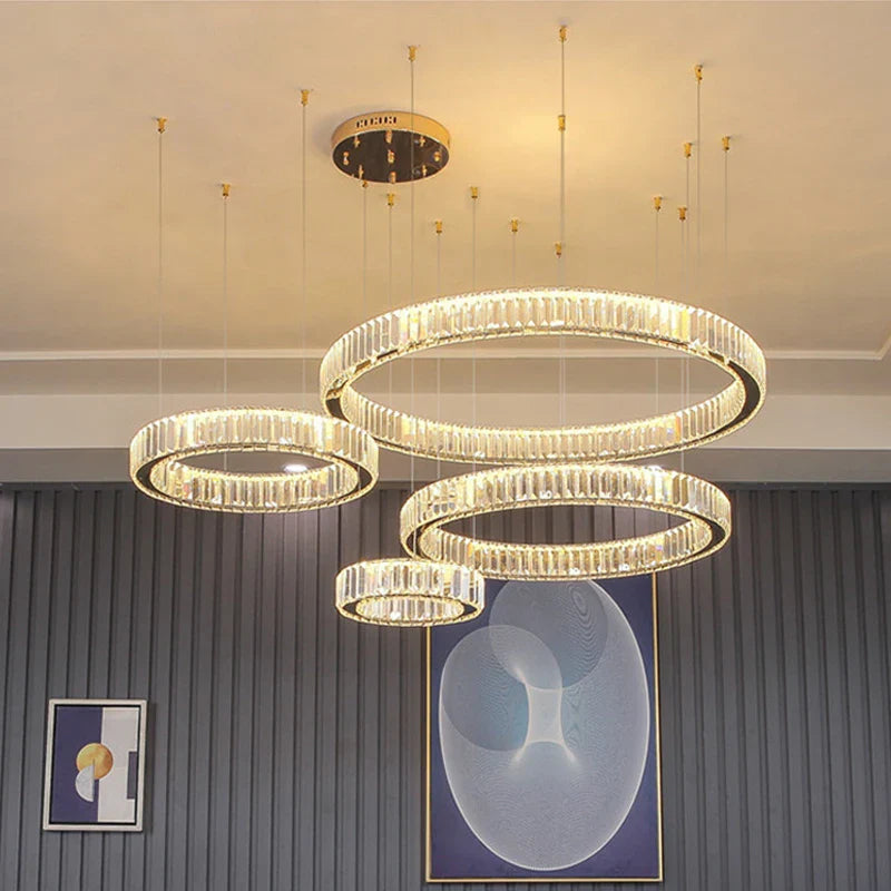 Afralia™ Crystal LED Ceiling Chandelier for Living Room & Bedroom Lighting