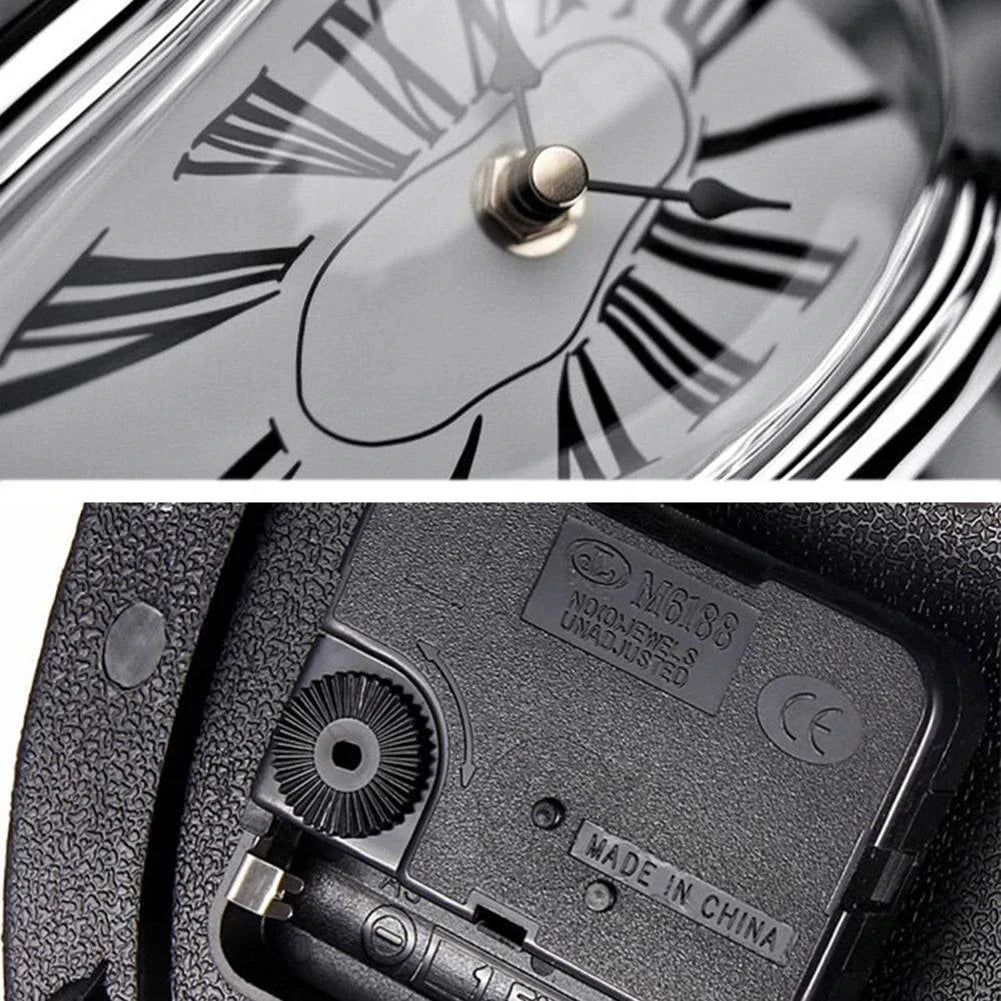 Afralia™ Melting Clock Decor for Home Office Desk Table Surreal Dali Style Wall Clock