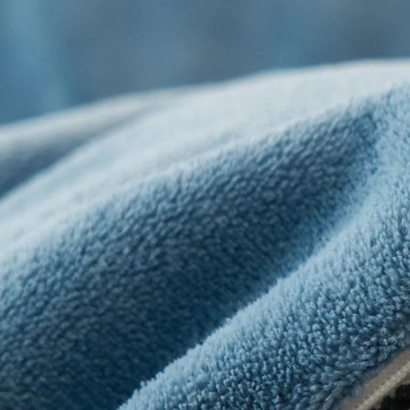 Afralia™ Color Block Milk Velvet Duvet Cover - Warm Single Bedclothes for Autumn/Winter