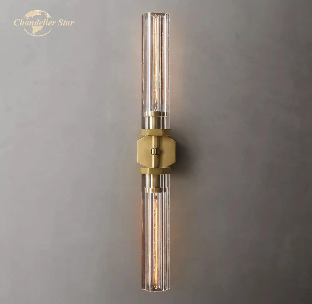 Afralia™ Crystal Hexagonal Sconce: Modern Wall Lamp for Bathroom, Living Room, Bedroom