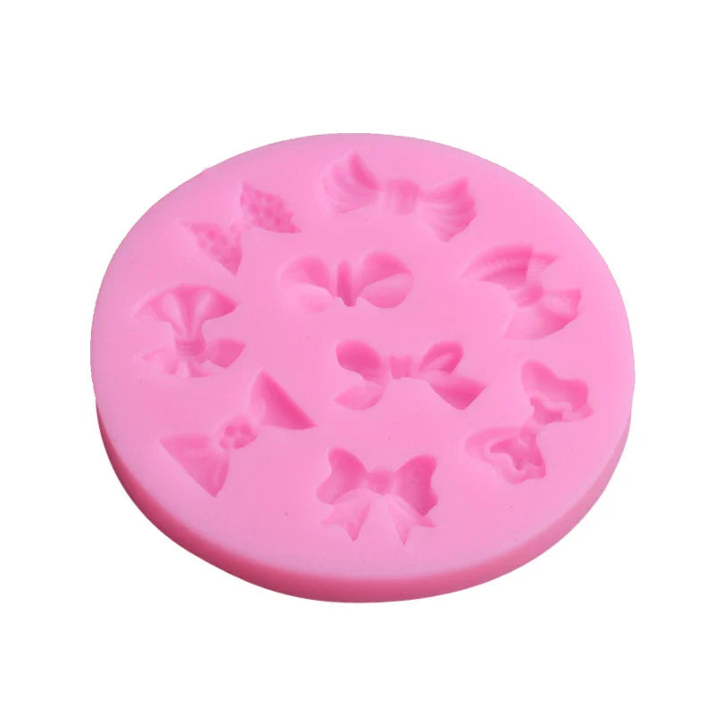 Afralia™ Mini Bow Silicone Fondant Mould for Cake Decorating and Baking
