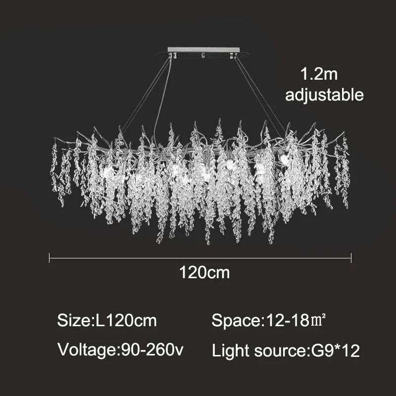 Afralia™ Luxury Crystal Chandelier LED Pendant Light for Home Decor and Lighting