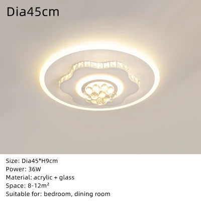 Afralia™ Modern Round LED Crystal Pendant Ceiling Lamp for Home Lighting