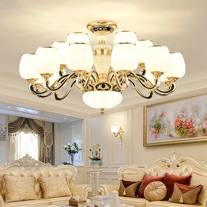 Afralia™ Jade Pendant Lamp: European Luxury for Living Room, Villa, Dining Room, Bedroom