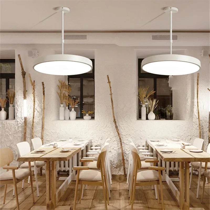 Afralia™ Modern LED Pendant Light - Macaron Circular Chandelier