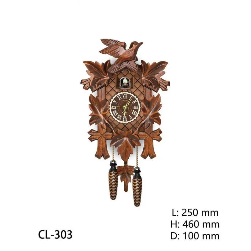 Afralia™ Wooden Cuckoo Clock: Handmade Traditional Wall Clock for Home Decor