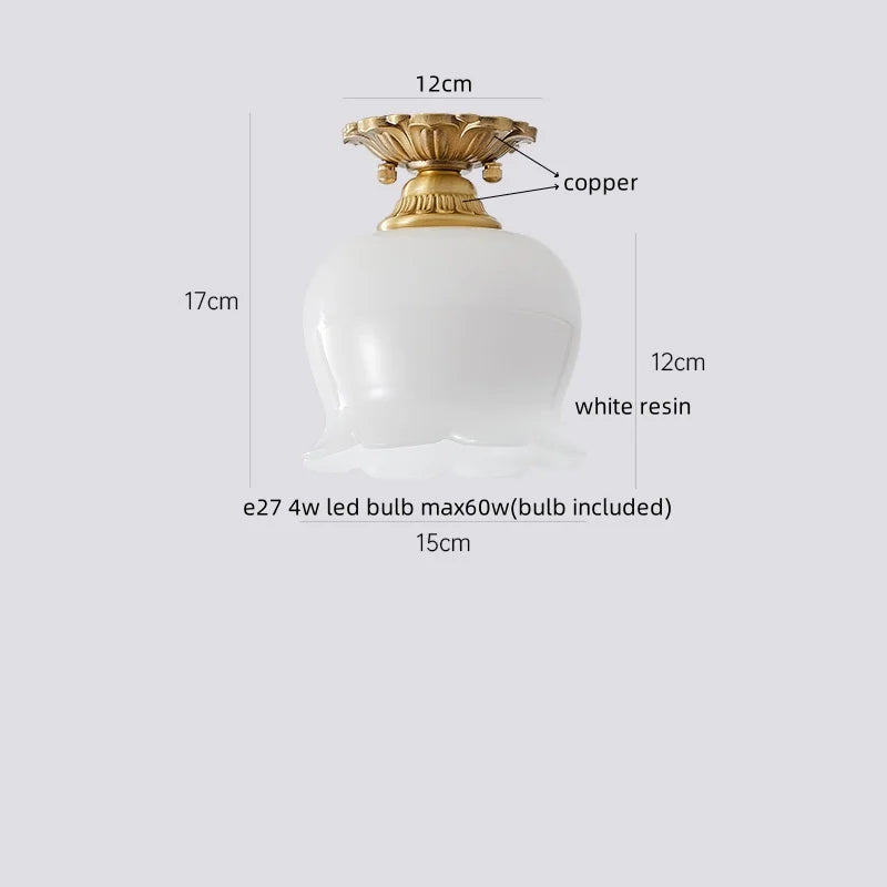 Afralia™ Glass LED Ceiling Lamp Copper Walnut Modern Living Room Lighting Fixtures