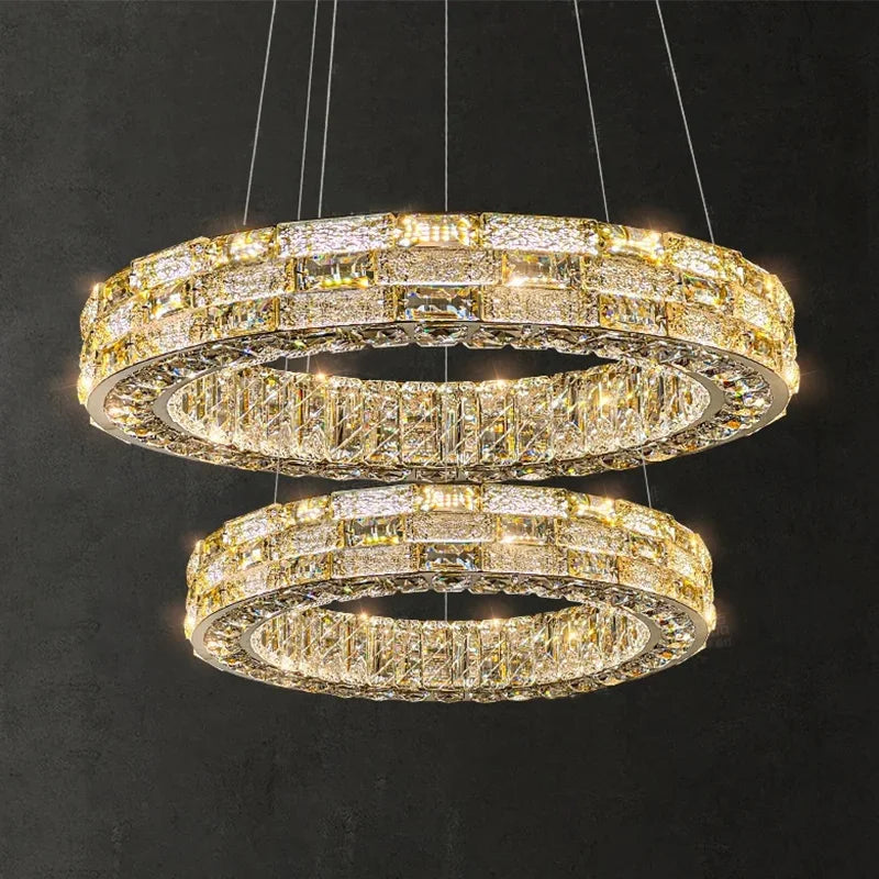 Afralia™ Crystal Chandeliers Led Lights Ceiling Lamp Suspension Chandelier Luxury Home Decor