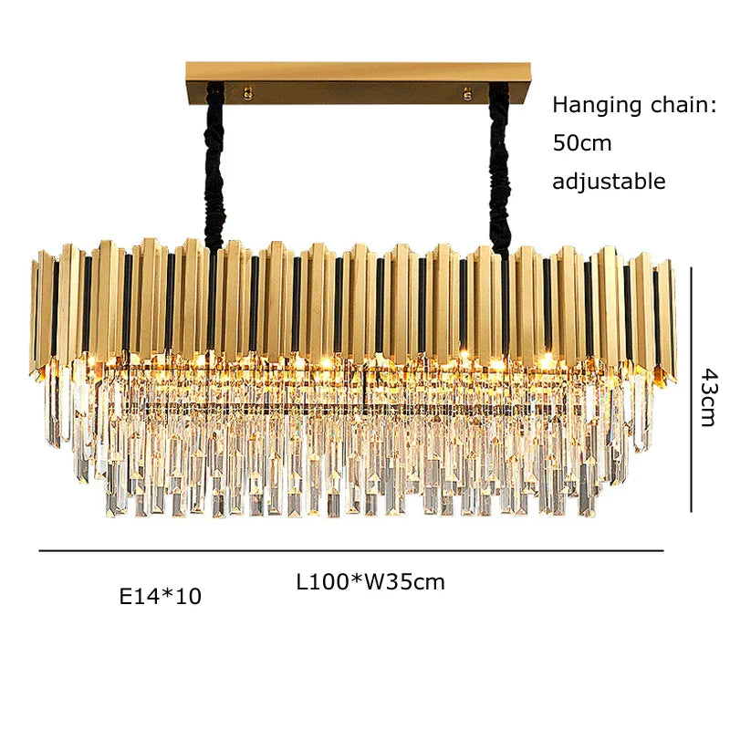 Afralia™ Gold Crystal LED Chandelier: Modern Luxe Lighting Fixture for Home Decor
