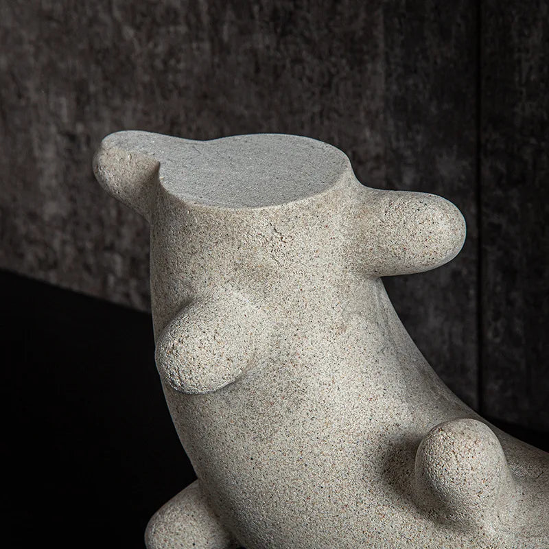 Afralia™ Geometric Cactus Resin Sculpture Home Decor - Circular Arc Handicraft Ornament