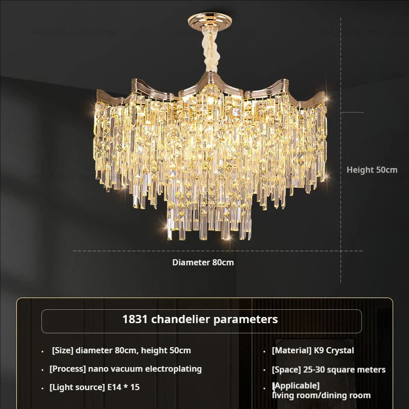 Afralia™ Tassel Crystal Chandelier: Postmodern Luxury Lamp for Living Room, Bedroom, and Restaurant