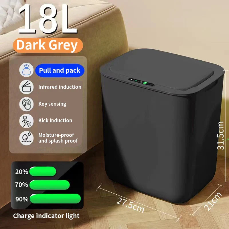Afralia™ Smart Sensor Trash Can Sealing Garbage Bin Kitchen Toilet Wastebasket Smart Home