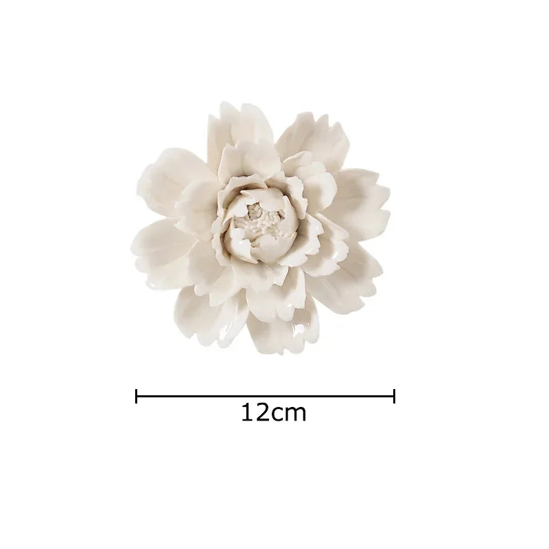 Afralia™ Ceramic Peony Flower Wall Decorations