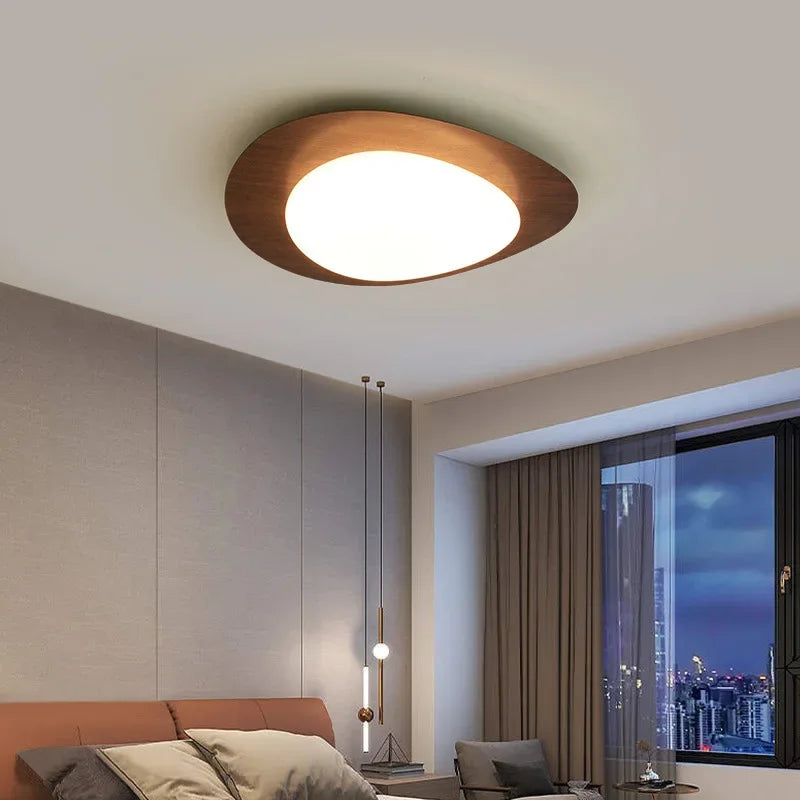 Afralia™ Nordic Wooden LED Ceiling Light for Home Decor