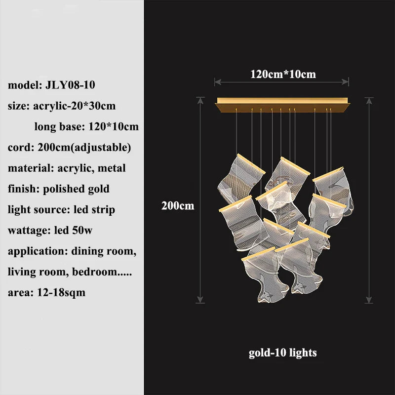 Afralia™ Modern LED Chandeliers for Home Decor & Villa, Living Dining Room Pendant Lights