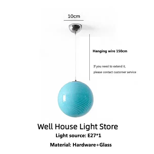 Afralia™ Nordic Lollipop Glass Pendant Light: Colorful Bubble Chandelier for Bedroom and Restaurant