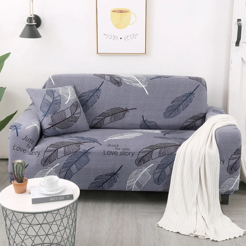 Afralia™ Printed Stretch Sofa Cover Slipcover for 3 Seater Couch Home Protector