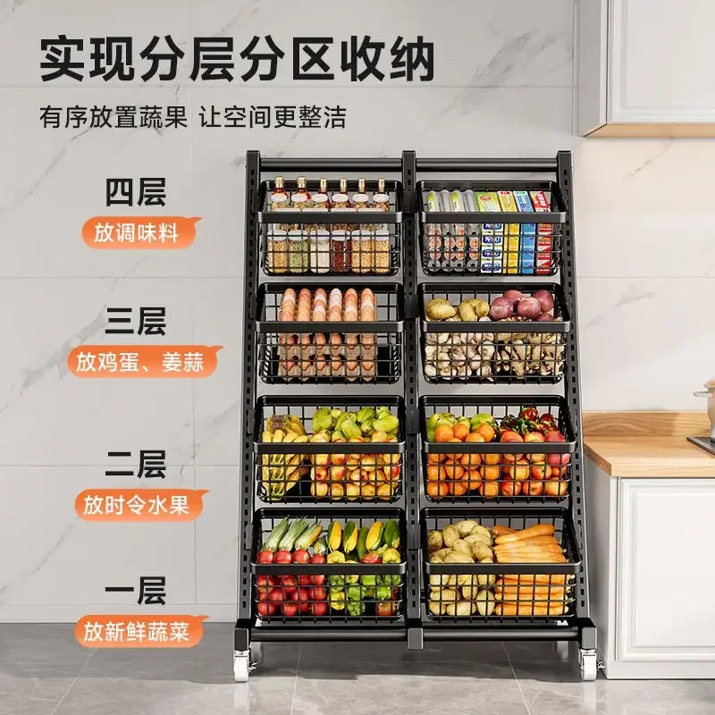 Afralia™ Rotating Vegetable Storage Basket: Strong Load Capacity, Floor-to-Ceiling, Easy to Use