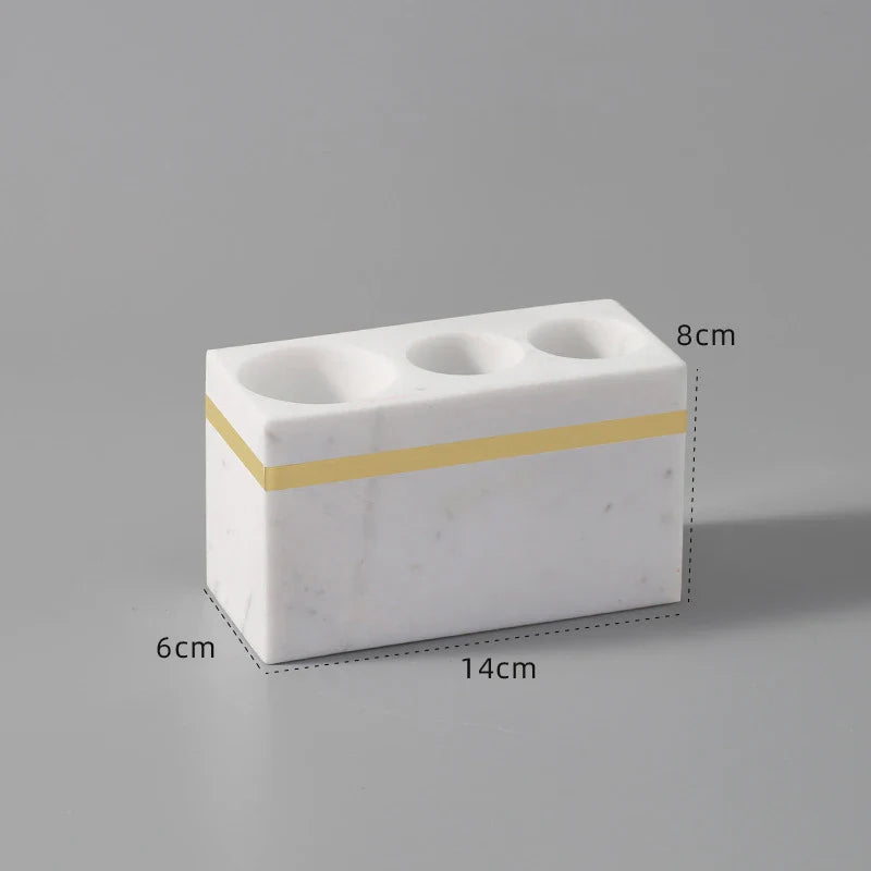 Afralia™ White Marble Gold Bathroom Set