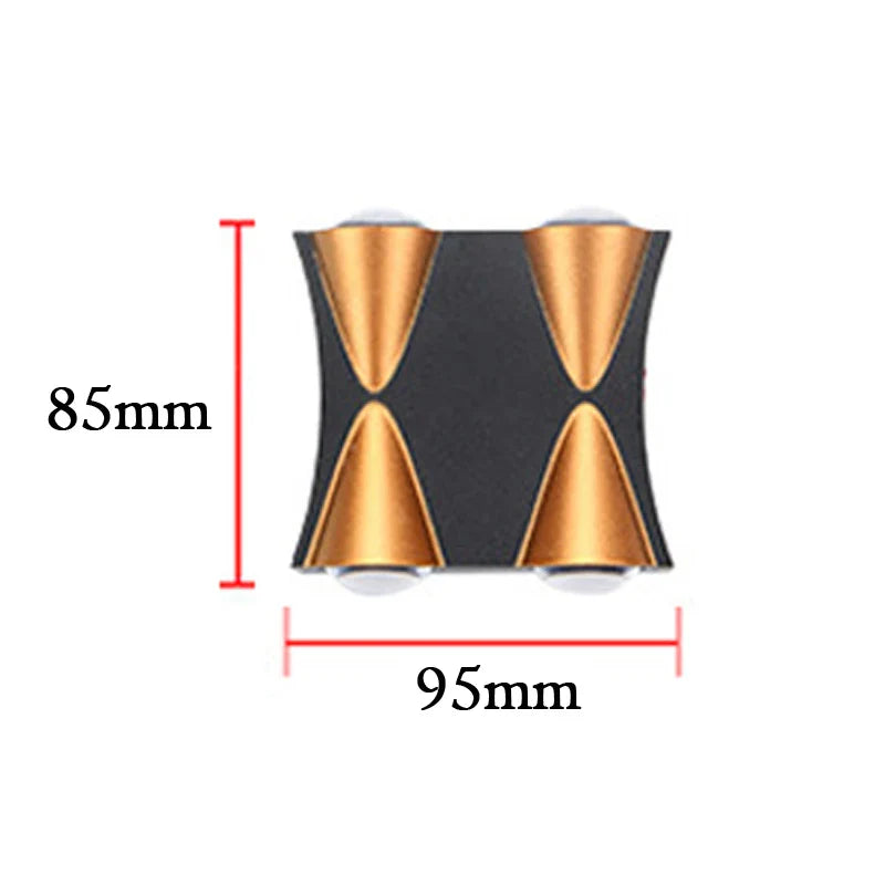 Afralia™ Matte Black Gold LED Wall Light Sconce for Home Decor, Living Room, Bedside, Garden, 4W