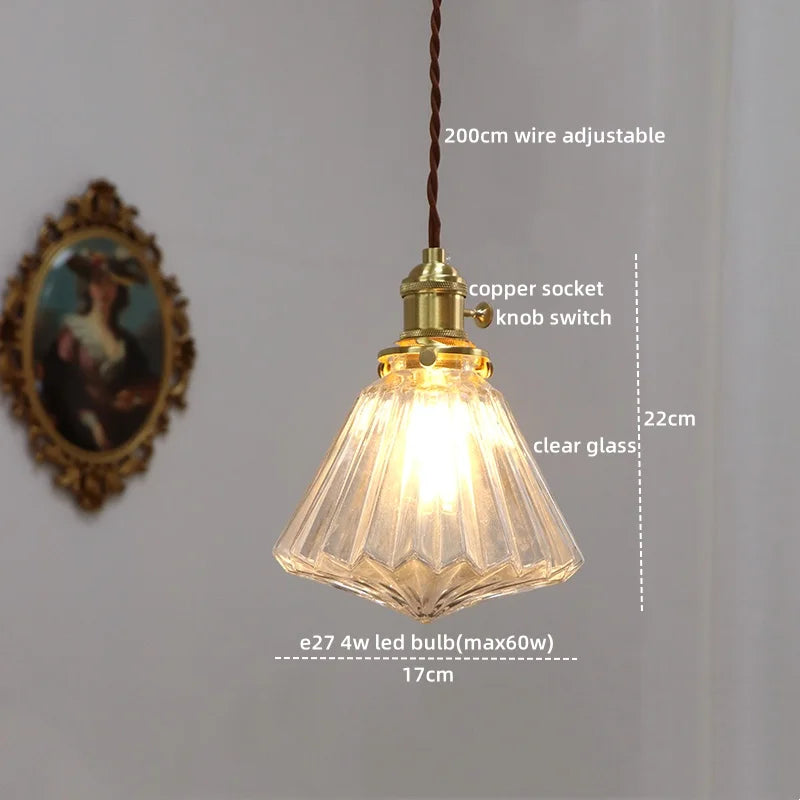 Afralia™ Modern LED Glass Copper Pendant Lamp | Nordic Style Hanging Light Fixtures