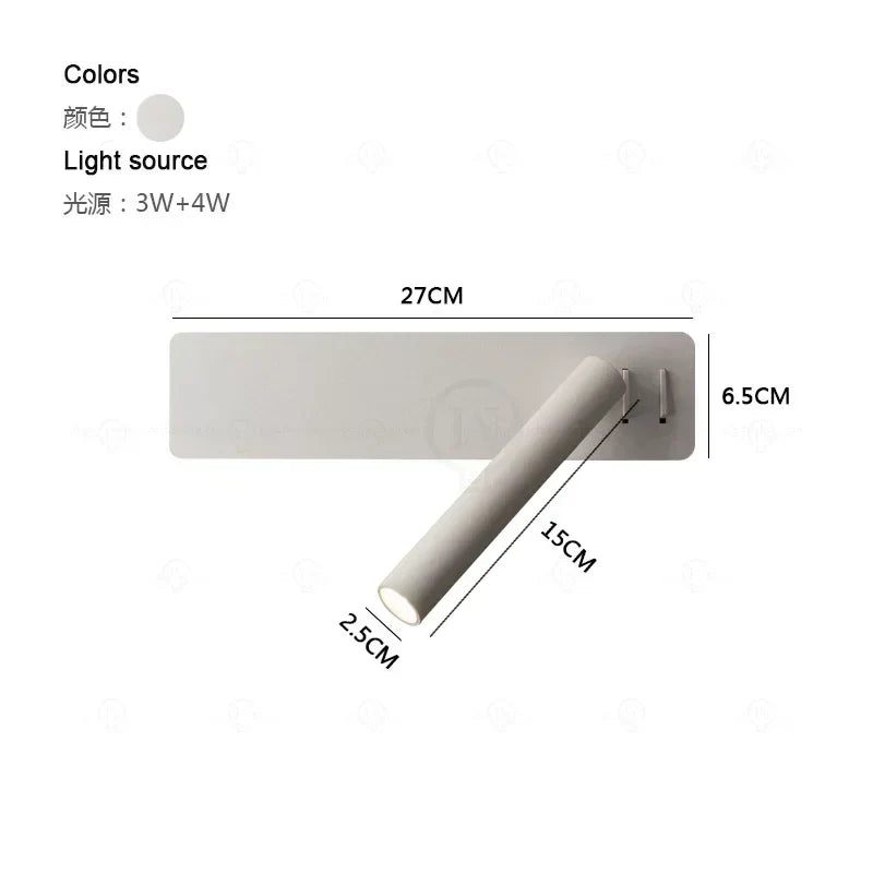Afralia™ Nordic LED Wall Lamp with Adjustable Angle & Switch, Ideal for Bedroom Study