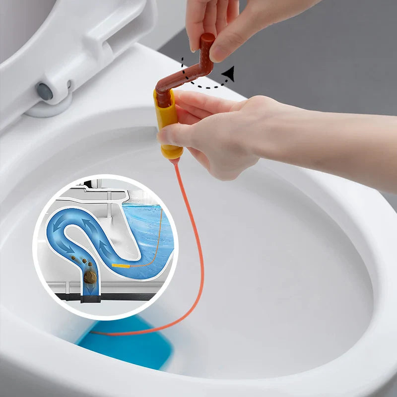 Afralia™ Drain Cleaner Brush with Rotating Handle – Clog Remover Tool